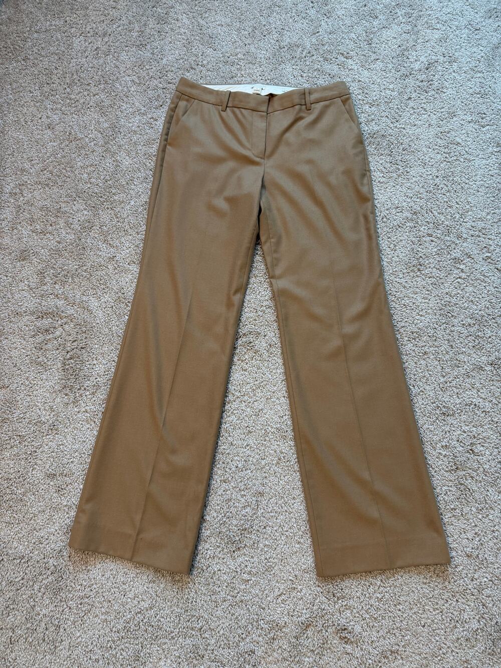 J.Crew Café Trouser 100% Wool Camel Dress Pants Career Office Classic Work